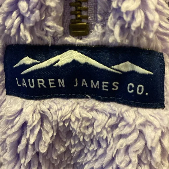 Lauren James Co. purple fuzzy zip up jacket/sweatshirt - Picture 5 of 7